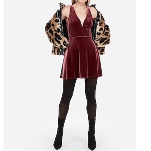 Express Dresses & Skirts - Express velvet Wine Cocktail Dress size XL & L & S